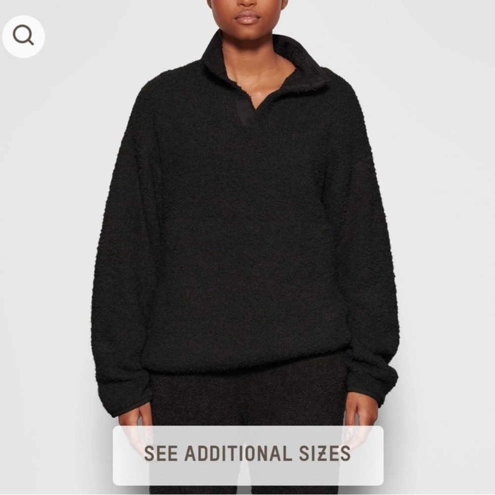 SKIMS Women's Black Fleece Sweater